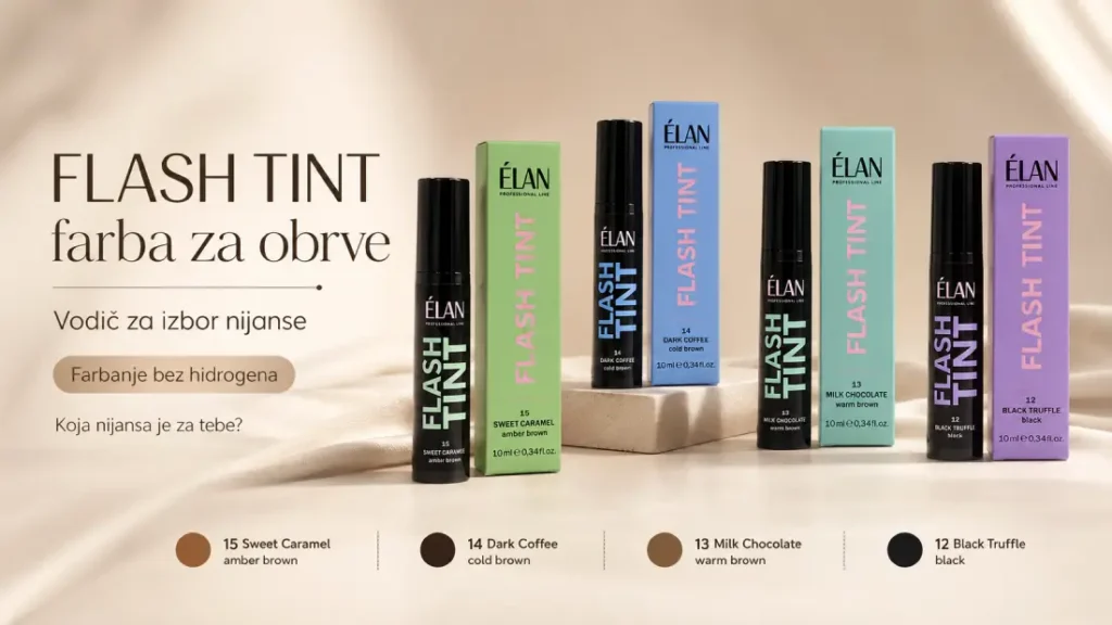 FLASH TINT farba za obrve vodič za izbor nijanse i farbanje bez hidrogena